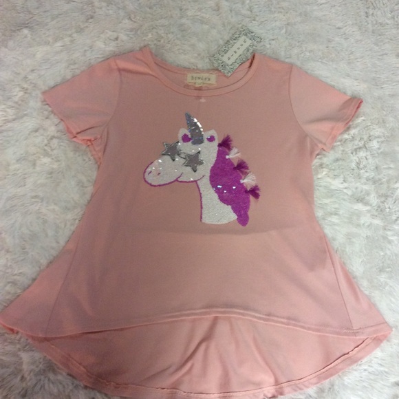 btween Other - Btween Sequined Unicorn Swing Top Pink Size 10
